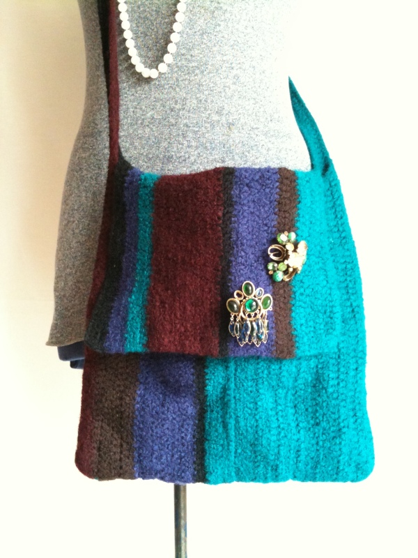 ... Pattern: Easy Beginner Felted Crocheted Practical Momma Messenger Bag
